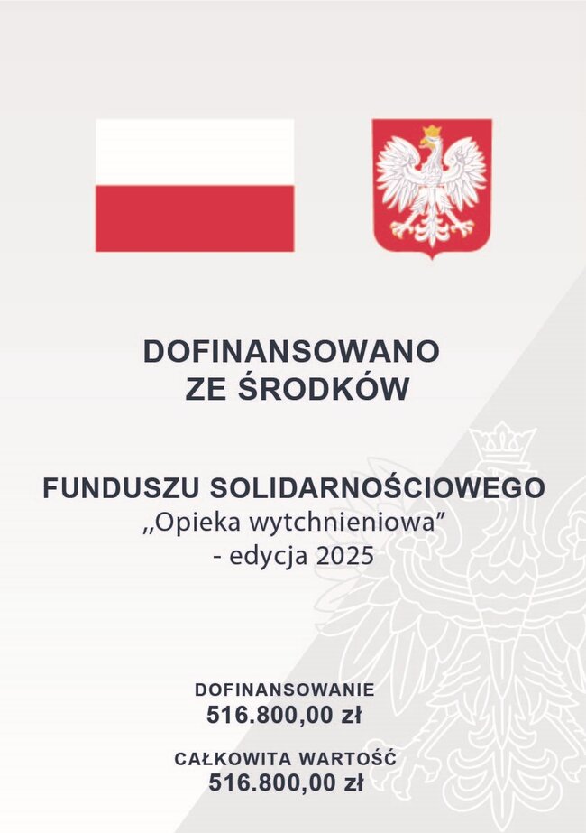 18.03.2025r. - Opieka wytchnieniowa realizowana przez Dom Pomocy Społecznej w Kotlinie rusza ponownie - edycja 2025r. opieka wytchnieniowa tablica